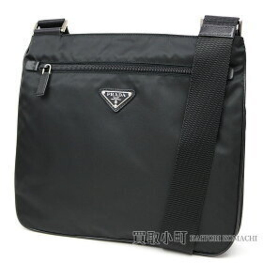 Prada Nero Black Triangle Saffi Logo Bag Bandolibra Tessuto Shoulder Black - Picture 2 of 2
